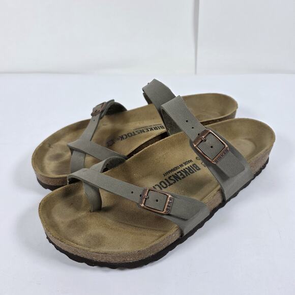 Birkenstock Mayari Stone Gray Birko-Flor Slide Sandals Sz 39 EU/ Wmns 8.5 US - Picture 5 of 10